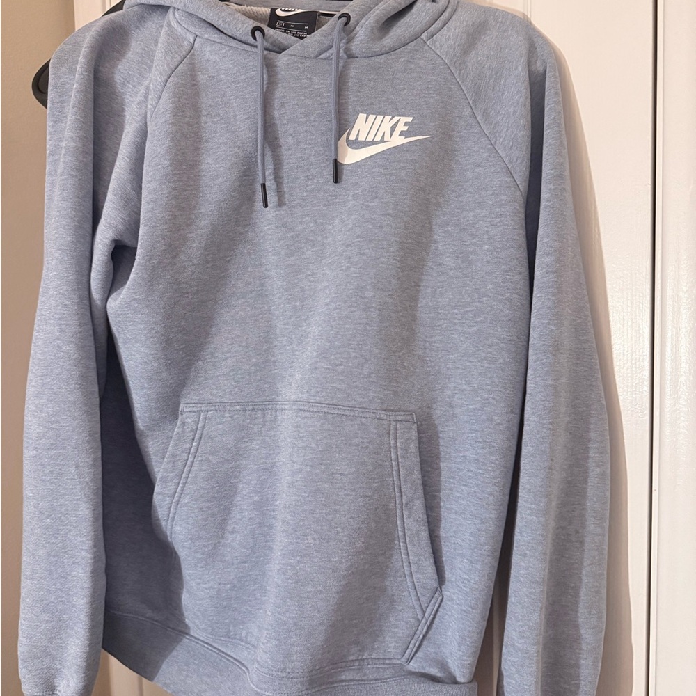 Nike Blue Crew Neck Sweater Soft Cotton Blend Relaxed Fit